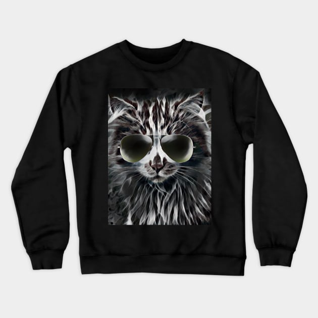 Smokey Cat Crewneck Sweatshirt by Nitrowolf